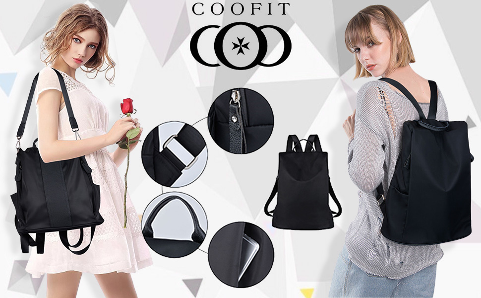 Coofit Mochila Ligera Impermeable Negra