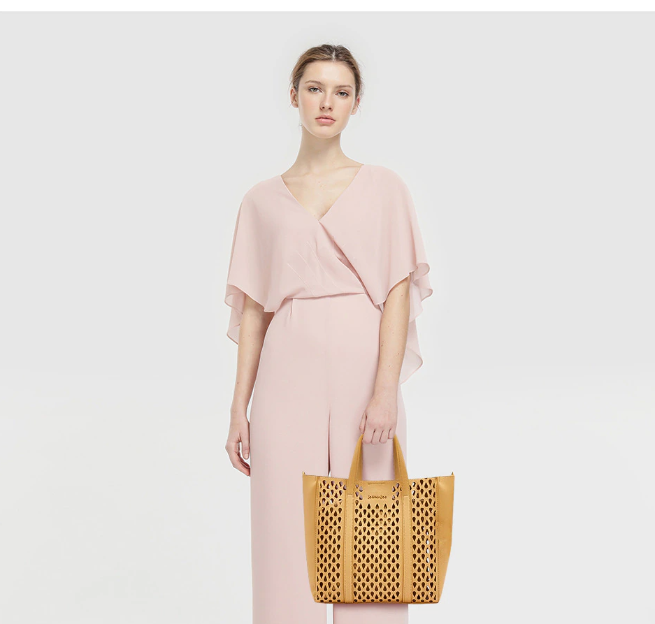 Bolso shopper piel El Corte Inglés amarillo