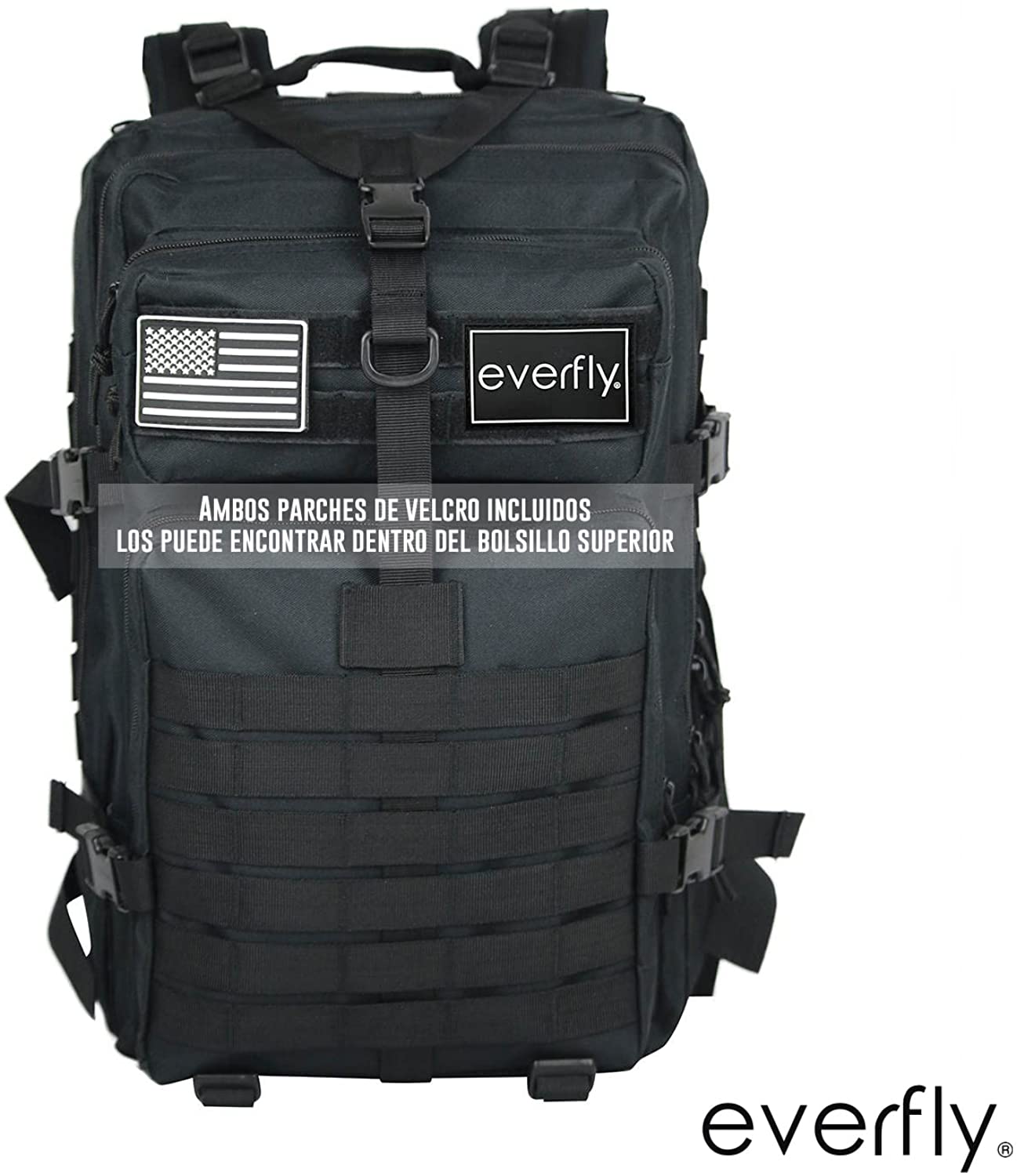 Everfly Mochila Tactica Militar 45L con 2 parches
