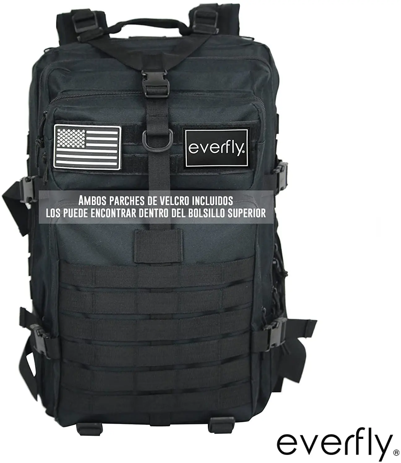 Everfly Mochila Tactica Militar 45L con 2 parches