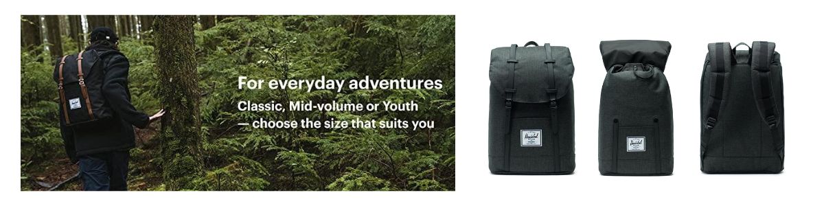 Herschel Backpacks Made in Vancouver, Canada Mochila Herschel Retreat Negra