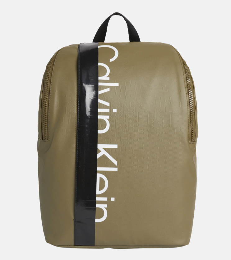 Mochila en verde con cremallera