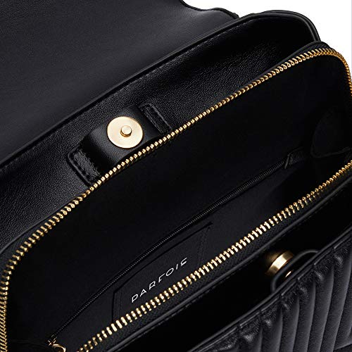 Mochila Parfois Negra Acolchada para Mujer con Cierre De Solapa Mochila Parfois Negra Acolchada Detalle