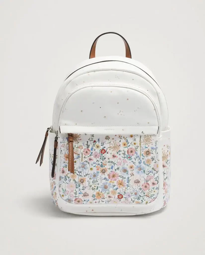 Mochila Parfois con estampado de flores en crudo