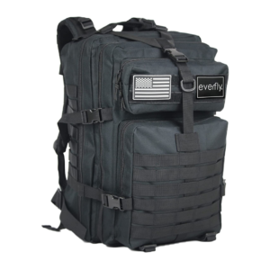 Everfly Mochila Táctica Militar 45 Litros - Para Crossfit Supervivencia Caza Pesca Senderismo Gimnasio Montañismo Airsoft - Oxford 800D - Hombre Mujer - Macuto Molle Asalto Ejercito - 2 Parches Incluidos