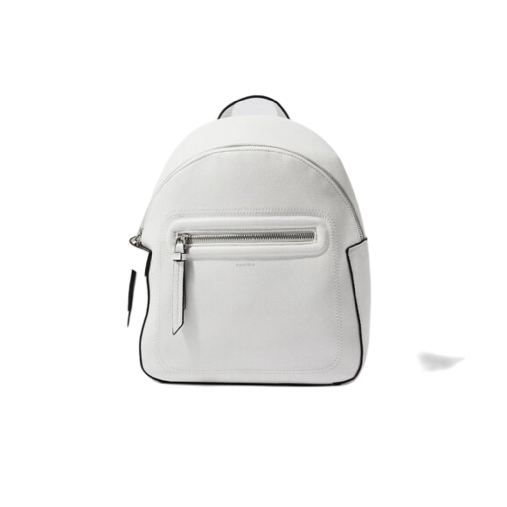 Mochila de mujer con cierre de cremallera y bolso extraíble en blanco