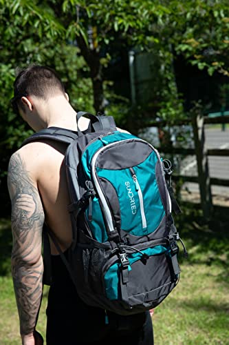 HOMIEE 50L Mochila Senderismo, Mochila de Montaña Multifuncional, Mochila al Aire Libre Impermeable, Adecuada para Trekking, Excursiones, Caminatas, Mochila de Viaje con Cubierta de Lluvia SUNDRIED Mochila Trekking 30 Litros Azul para senderismo caminatas de montaña y camping espalda