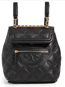 Mochila Tory Burch Mini Fleming de Piel negra
