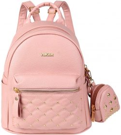 Mochila Pequeña para mujer | Vbiger Mochila Mujer de Cuero de Moda Ocio 2 en 1