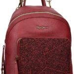 Pepe Jeans Claire Mochila Mujer de color rojo burdeos