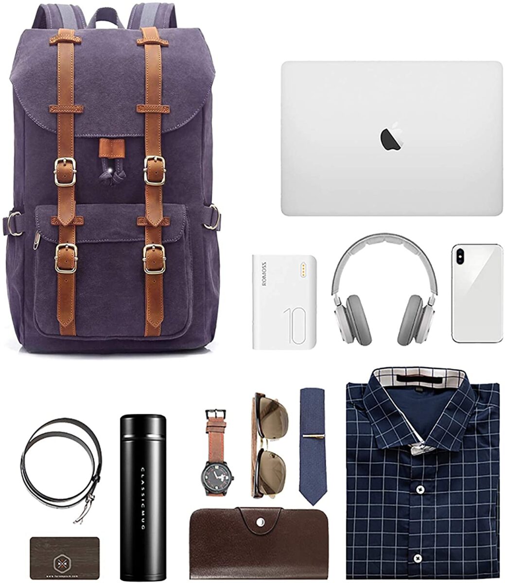 La mejor mochila de crossfit para mujer o Unisex 2023 EverVanz Mochila de Lona ara Portátil, Maleta Grande para Escuela, Viajes o Senderismo