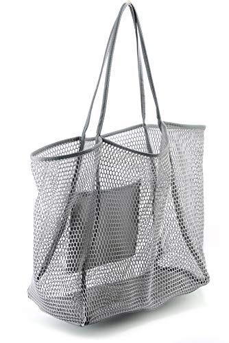 Bolso de hombro para mujer de malla Gris Large Bolso de hombro para mujer de malla Gris Large - Imagen 2