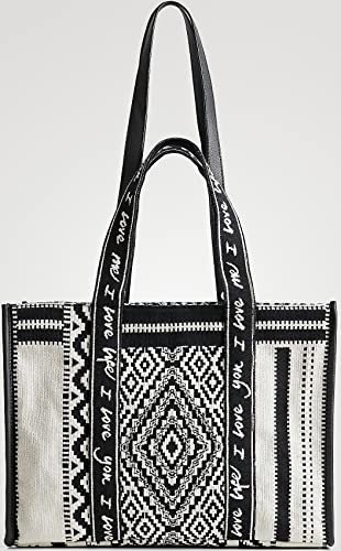 Desigual Bols_Bianca Hanover, Compra para Mujer, Negro/Blanco, Talla única Desigual Bols_Bianca Hanover, Compra para Mujer, Negro/Blanco, Talla única - Imagen 2
