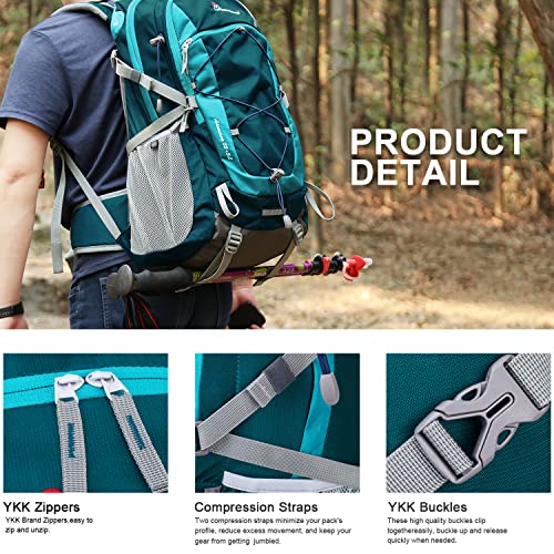 MOUNTAINTOP Mochila Senderismo 40 litros Trekking Impermeable, Mochilas de Montaña Hombre Mujer para Viajes Acampadas al Aire Libre (Azul Ligero) MOUNTAINTOP Mochila Senderismo 40 litros Trekking Impermeable, Mochilas de Montaña Hombre Mujer para Viajes Acampadas al Aire Libre (Azul Ligero) - Imagen 2