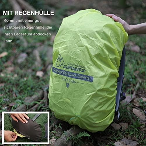MOUNTAINTOP Mochila Senderismo 40 litros Trekking Impermeable, Mochilas de Montaña Hombre Mujer para Viajes Acampadas al Aire Libre (Azul Ligero) MOUNTAINTOP Mochila Senderismo 40 litros Trekking Impermeable, Mochilas de Montaña Hombre Mujer para Viajes Acampadas al Aire Libre (Azul Ligero) - Imagen 7