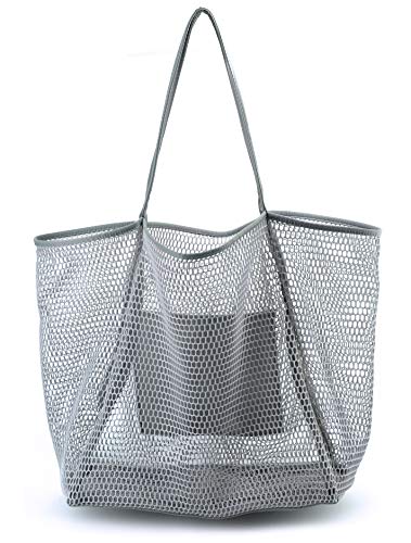 Bolso de hombro para mujer de malla Gris Large Bolso de hombro para mujer de malla Gris Large