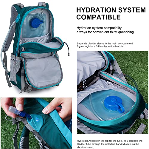 MOUNTAINTOP Mochila Senderismo 40 litros Trekking Impermeable, Mochilas de Montaña Hombre Mujer para Viajes Acampadas al Aire Libre (Azul Ligero) MOUNTAINTOP Mochila Senderismo 40 litros Trekking Impermeable, Mochilas de Montaña Hombre Mujer para Viajes Acampadas al Aire Libre (Azul Ligero) - Imagen 4