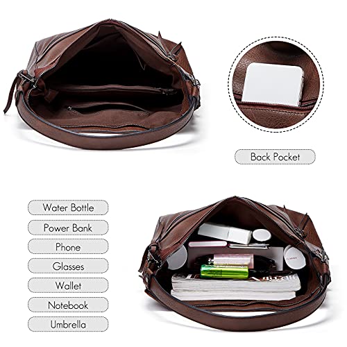 FANDARE Bolso Bandolera para Mujer Portátil Grande Mochila Impermeable de 12,9 Pulgadas de Cuero PU Caqui FANDARE Bolso Bandolera para Mujer Portátil Grande Mochila Impermeable de 12,9 Pulgadas de Cuero PU Caqui - Imagen 4