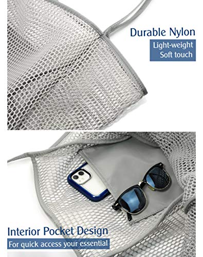 Bolso de hombro para mujer de malla Gris Large Bolso de hombro para mujer de malla Gris Large - Imagen 3