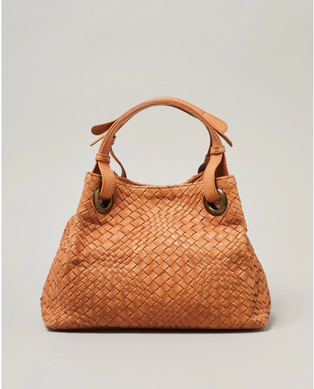 Bolso de mano de Piel Camel El Corte Inglés con texturas Cierre Imán Bolso de mano de Piel Camel El Corte Inglés con texturas Cierre Imán