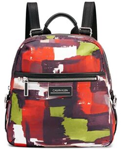 Calvin Klein Sussex Mochila de nailon para mujer, color carmesí, talla única
