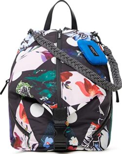 Desigual Back_rombos Viana Mini, Mochila Mujer, Negro, Talla Única