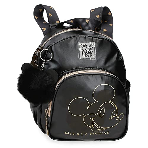 Disney Mickey Outline Mochila de paseo negra 19x23x8 cm Poliéster 3.5L