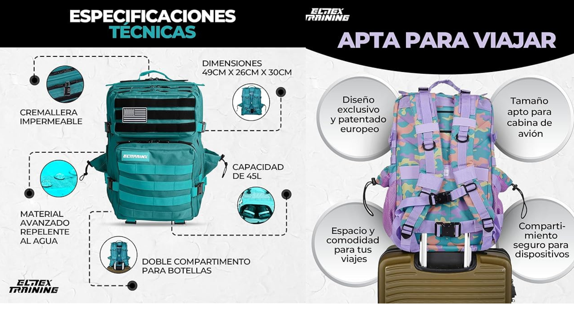 Mejores Mochilas de Crossfit ELITEX aptas para avión