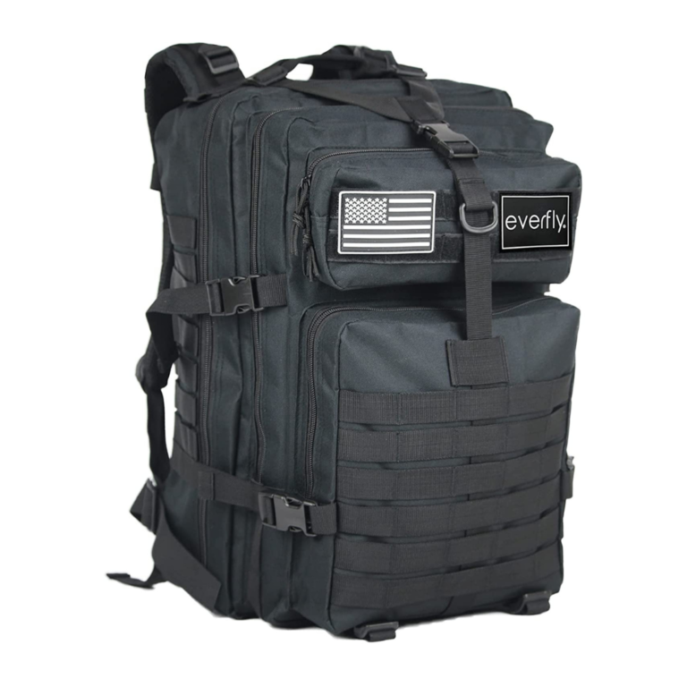 La mejor mochila de crossfit para mujer o Unisex 2023 Everfly Mochila Táctica Militar 45 Litros - Para Crossfit Supervivencia Caza Pesca Senderismo Gimnasio Montañismo Airsoft - Oxford 800D - Hombre Mujer - Macuto Molle Asalto Ejercito - 2 Parches Incluidos
