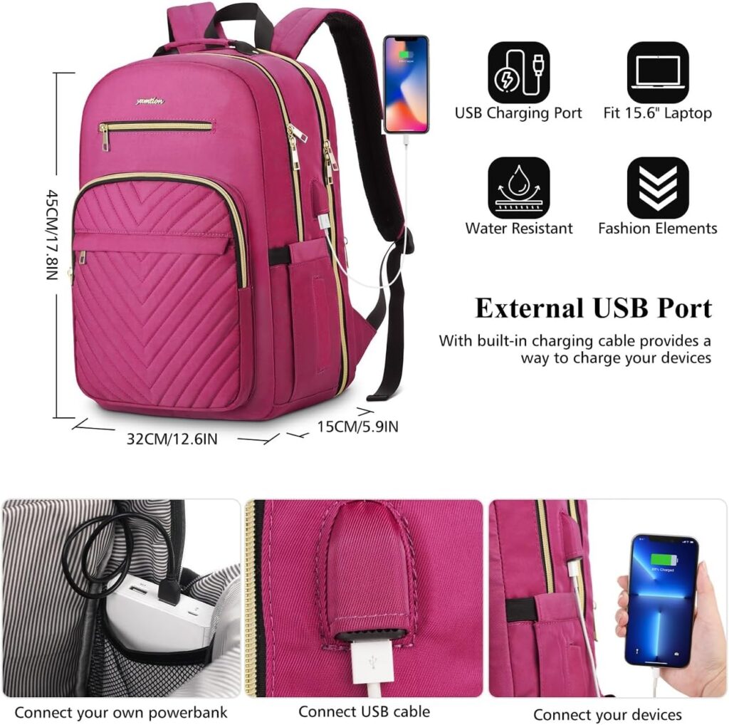 Mochila yamtion Rosa para Viaje Negocios