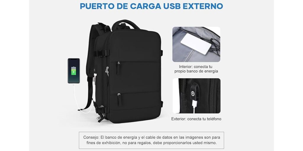 Puerto de Carga USB Externo SZLX mochila de Cabina Amazon