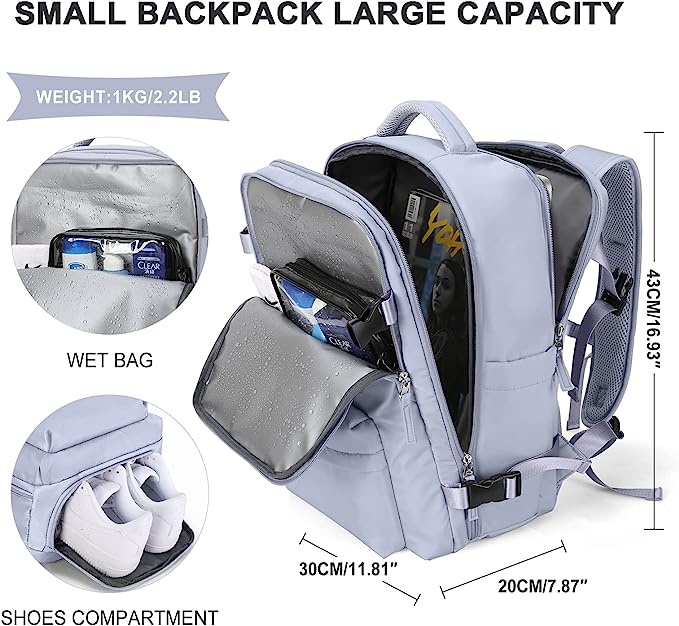 SZLX mochila viaje cabina avion 45x36X20 mujer ryanair detalles capacidad